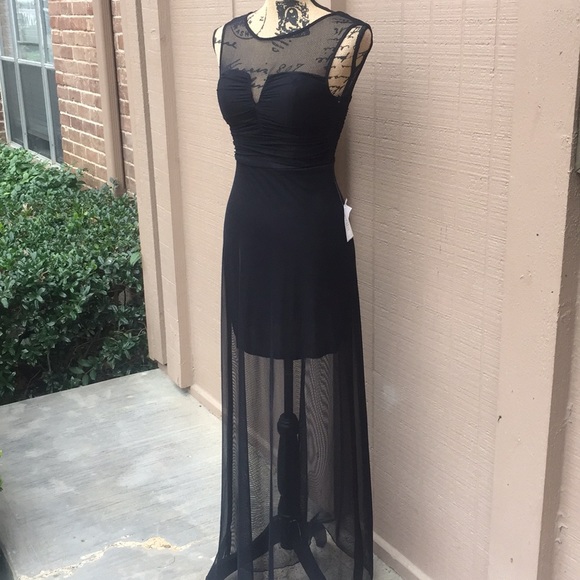 Sz 2 B Darlin Black Maxi Dress NWT - Picture 4 of 6